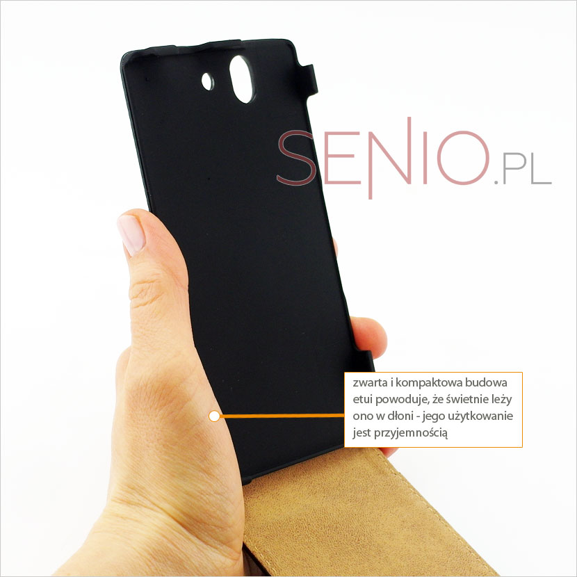 Kabura z ekologicznej sk&oacute;ry do telefonu Sony Xperia Z