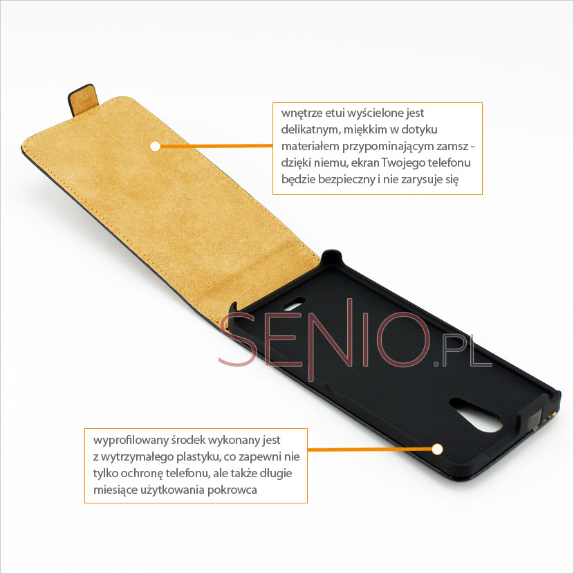 Wewnętrzna strona pokrowca z miękkiego materiału