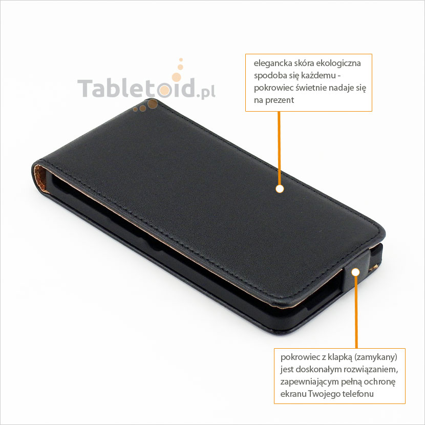 Elegancki pokrowiec ze sk&oacute;ry ekologicznej na telefon Sony Xperia ZR LTE C5503