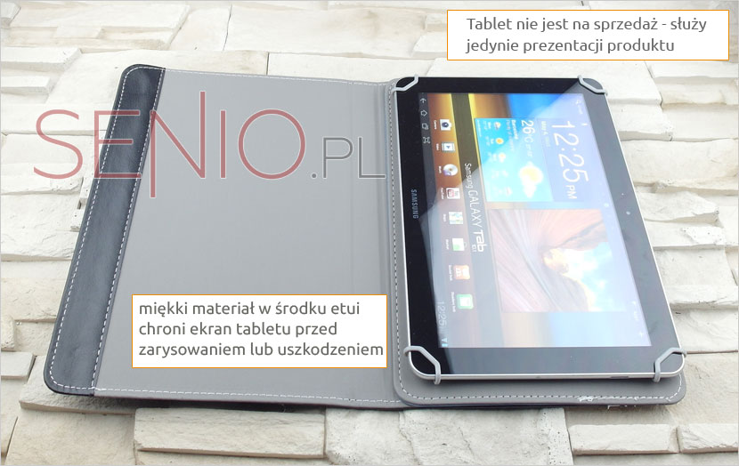 Elegancki klasyczny w czarnym kolorze pokrowiec na tablet 10.1 cala