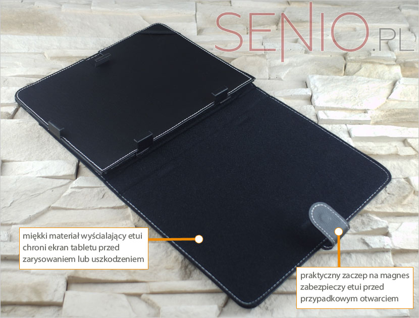 Pokrowiec z eko sk&oacute;ry pasujący wymiarami do tabletu 9,7-calowego