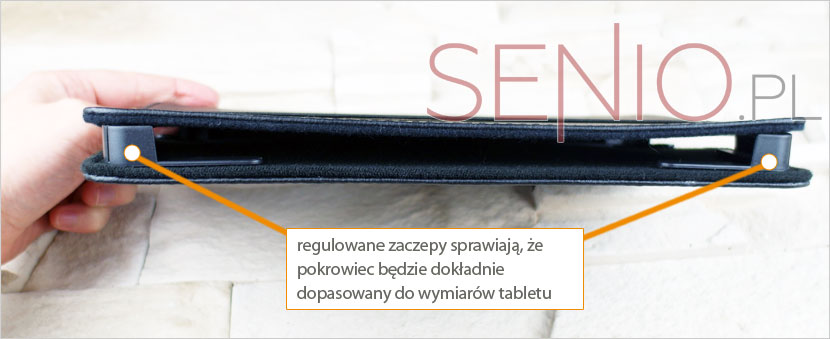 Pokrowiec z regulowanymi zaczepami na tablet o przekątnej 7 cali