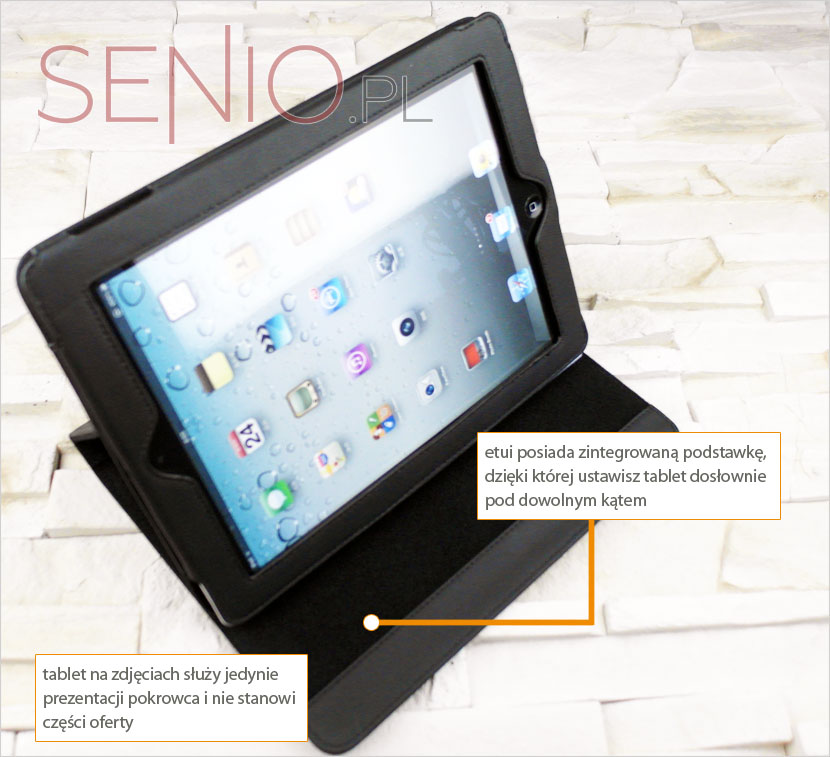 Pokrowiec na tablet z zintegrowaną podstawą dedykowany do APPLE IPAD 2, 3, 4