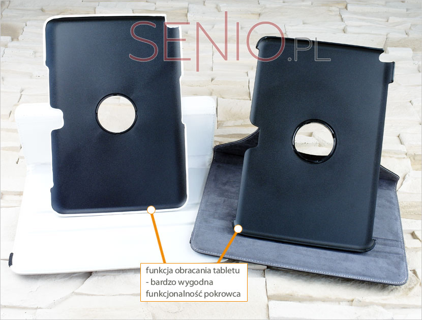Etui z funkcją obracania tabletu do pozycji pionowej i poziomej