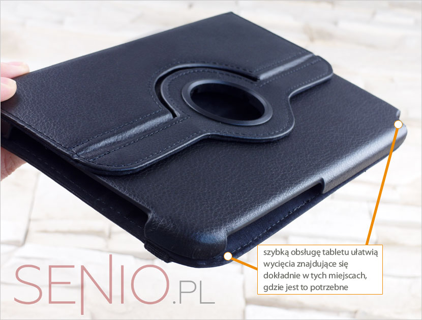 Wycięte otwory na przyciski w pokrowcu na tablet Samsung Galaxy NOTE 3 8.0 (N5100