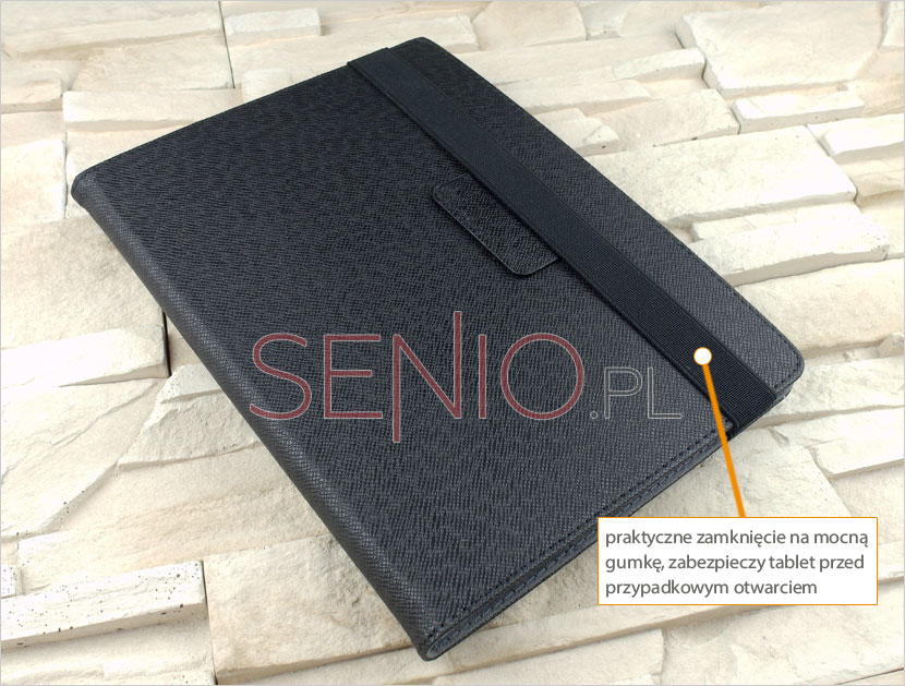 Pokrowiec w formie książkowej z zamknięciem na gumkę