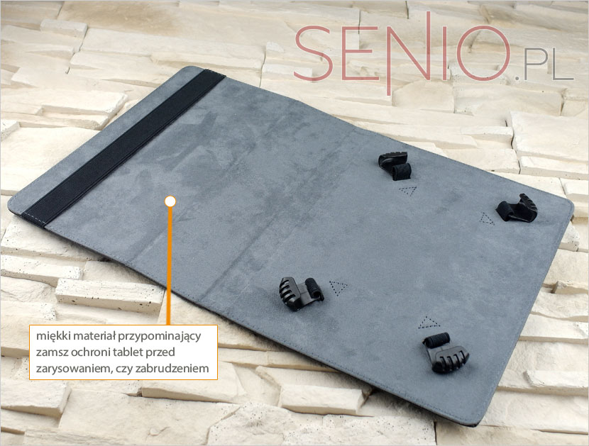 Środek etui wykonany z bardzo przyjemnego delikatnego materiału