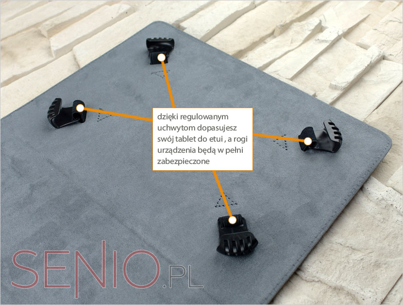 Pokrowiec z regulowanymi uchwytami na tablet o przekątnej 9-10 cal&oacute;w
