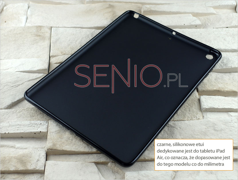 Czarne dedykowane etui silikonowe do Apple iPad Air