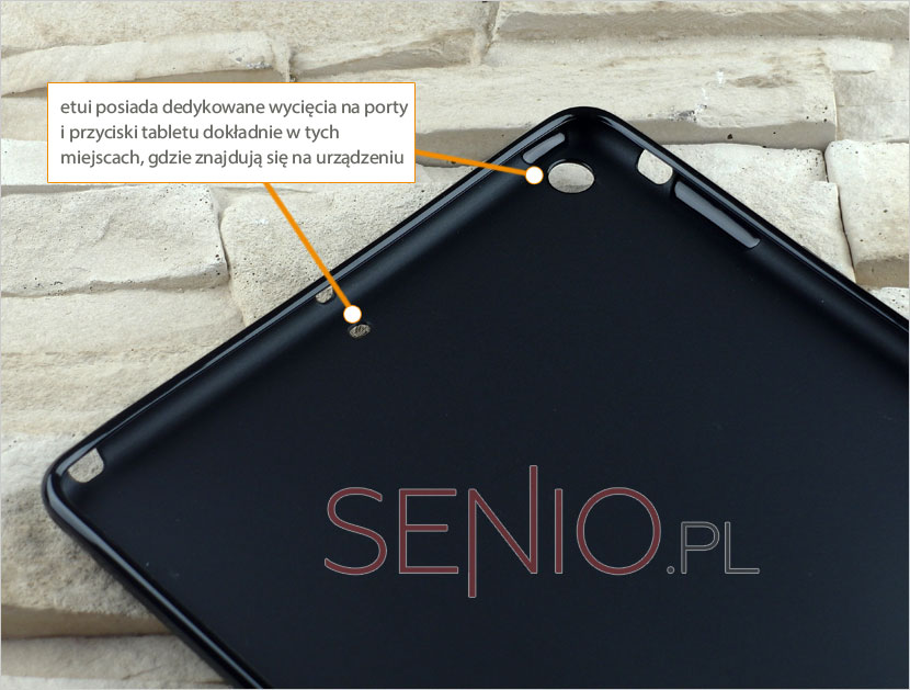 Wyprofilowane otwory w etui silikonowym