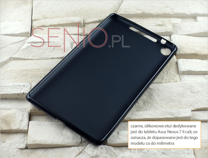 Czarne silikonowe etui dedykowane do tableta Asus Nexus II 7.0 