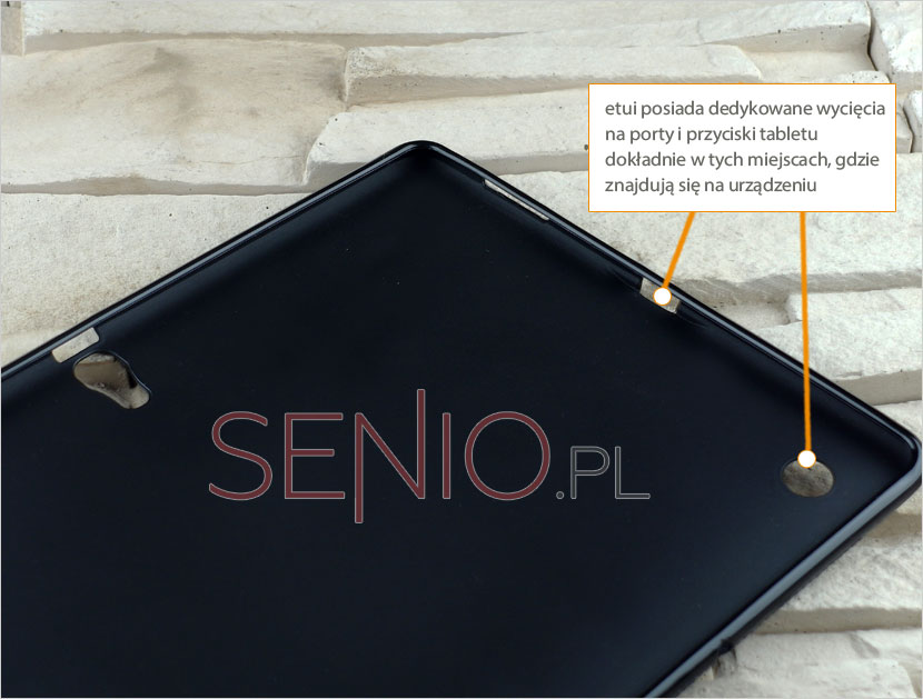 Czarne dedykowane etui silikonowe dopasowane do urzadzenia mobilnego Samsung Galaxy Tab S (T805C) 10.5 