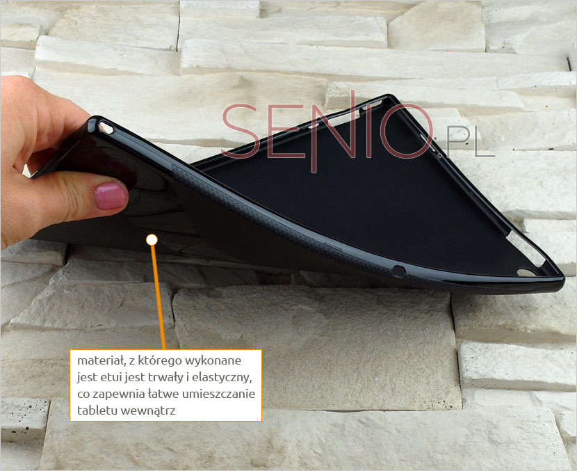 Elastyczne i trwałe etui z silikonu zapewnia stabilne umieszczenie tablet Sony Xperia Z1 10.1