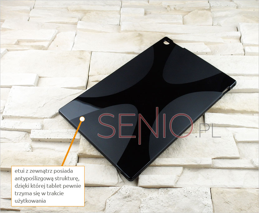 Eleganckie czarne etui silikonowe do tableta Sony Xperia Z1 10.1