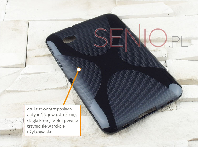 Elegancki czarny pokrowiec z  silikonu na tablet Samsung Galaxy Tab 7.0 Plus (P6200