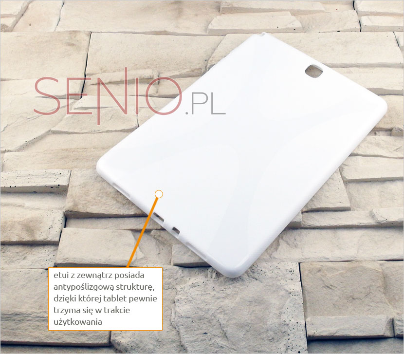 Białe eleganckie etui silikonowe do tabletu Samsung Galaxy Tab A 9.7 (T550 / T555