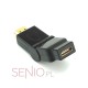 Adapter, przejściówka: mini HDMI (gniazdo) do HDMI (wtyk) – kątowy 180 stopni, regulowany